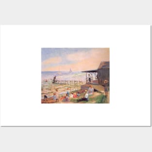 Beach Side By William James Glackens Digitally Enhanced Posters and Art